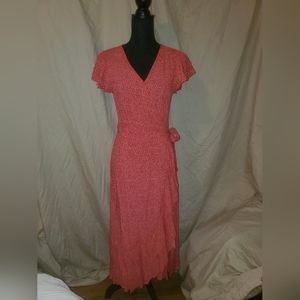 Ecowish wrap maxi dress with short sleeves